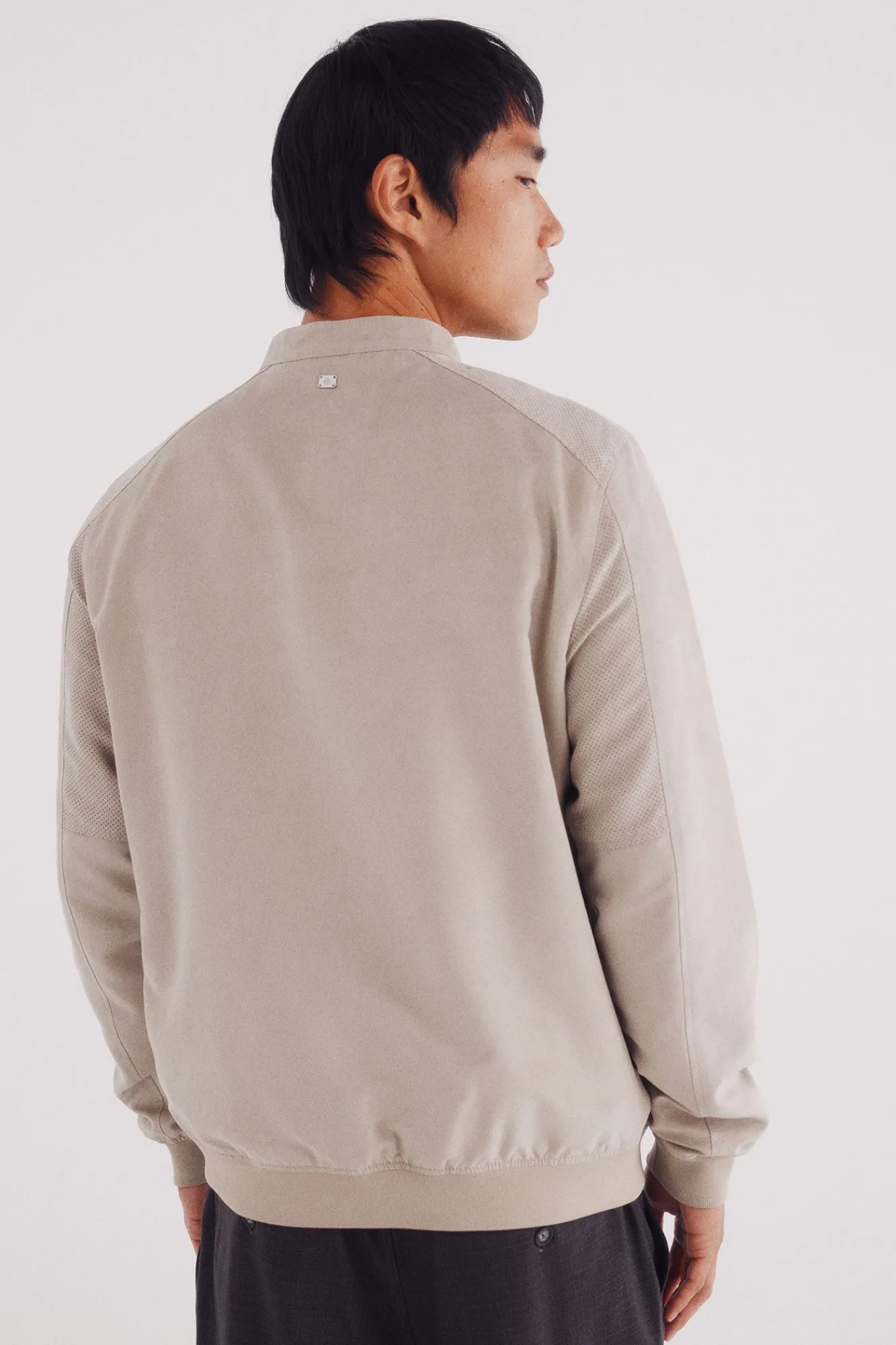New Springfield Veste effet daim micro-perforé nude