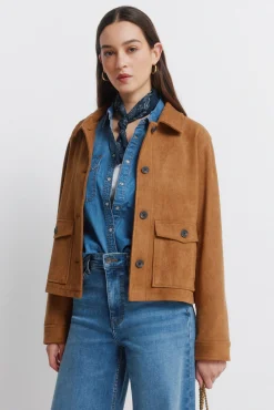 Outlet Springfield Veste en daim avec poches vison