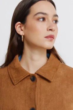 Outlet Springfield Veste en daim avec poches vison