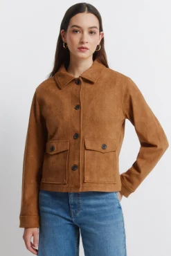 Outlet Springfield Veste en daim avec poches vison