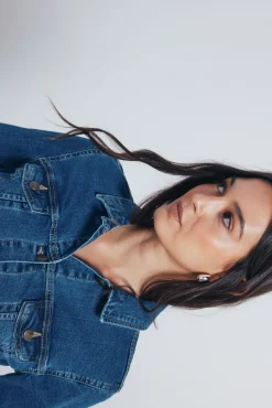 New Springfield Veste en jean en coton bleu