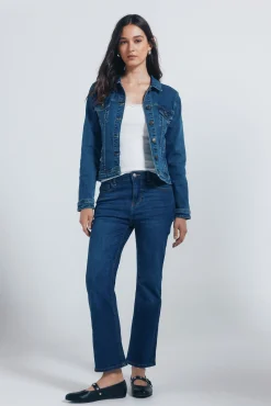New Springfield Veste en jean en coton bleu