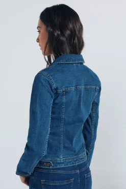 New Springfield Veste en jean en coton bleu
