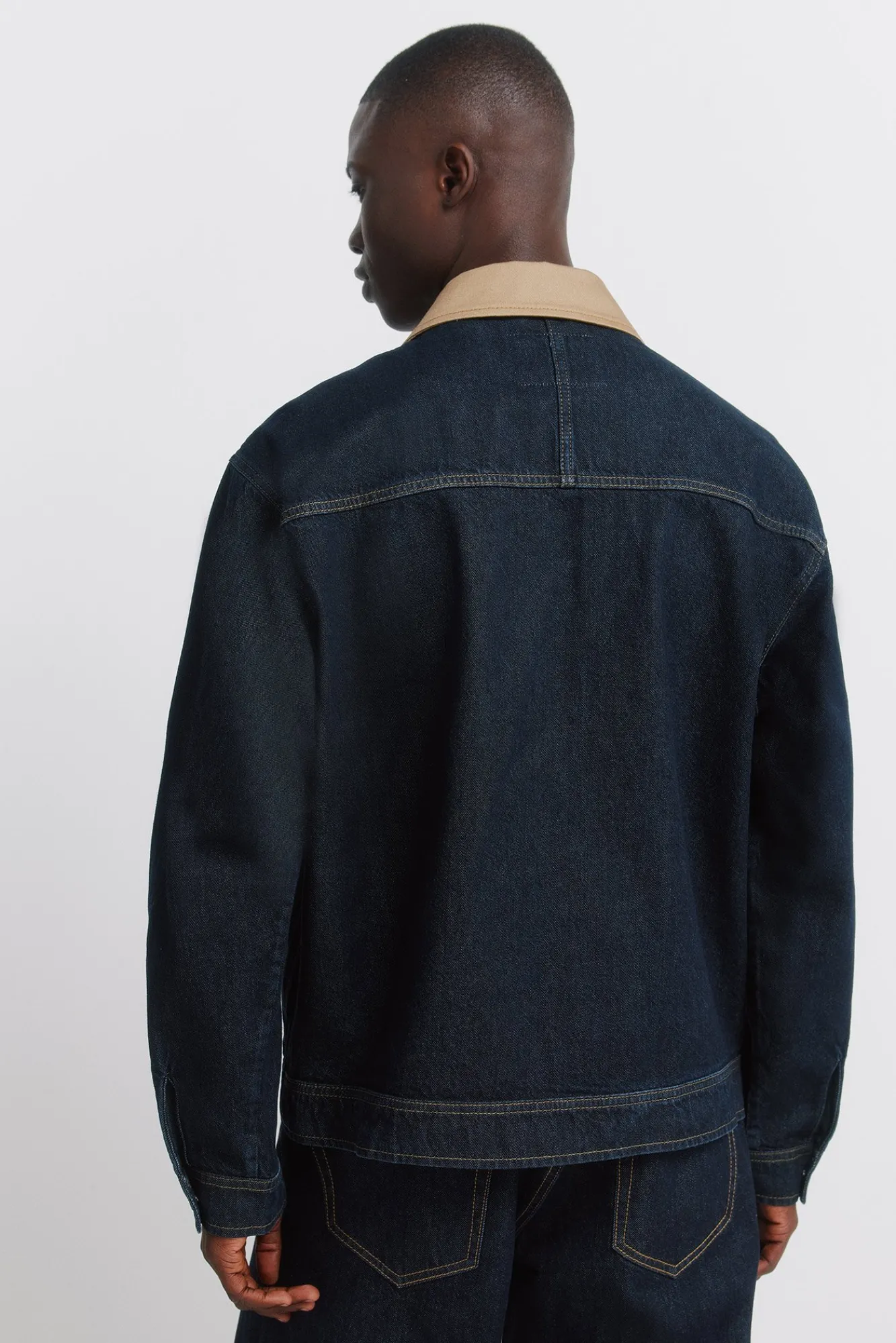 Discount Springfield Veste en jean oversize avec col contrasté bleu