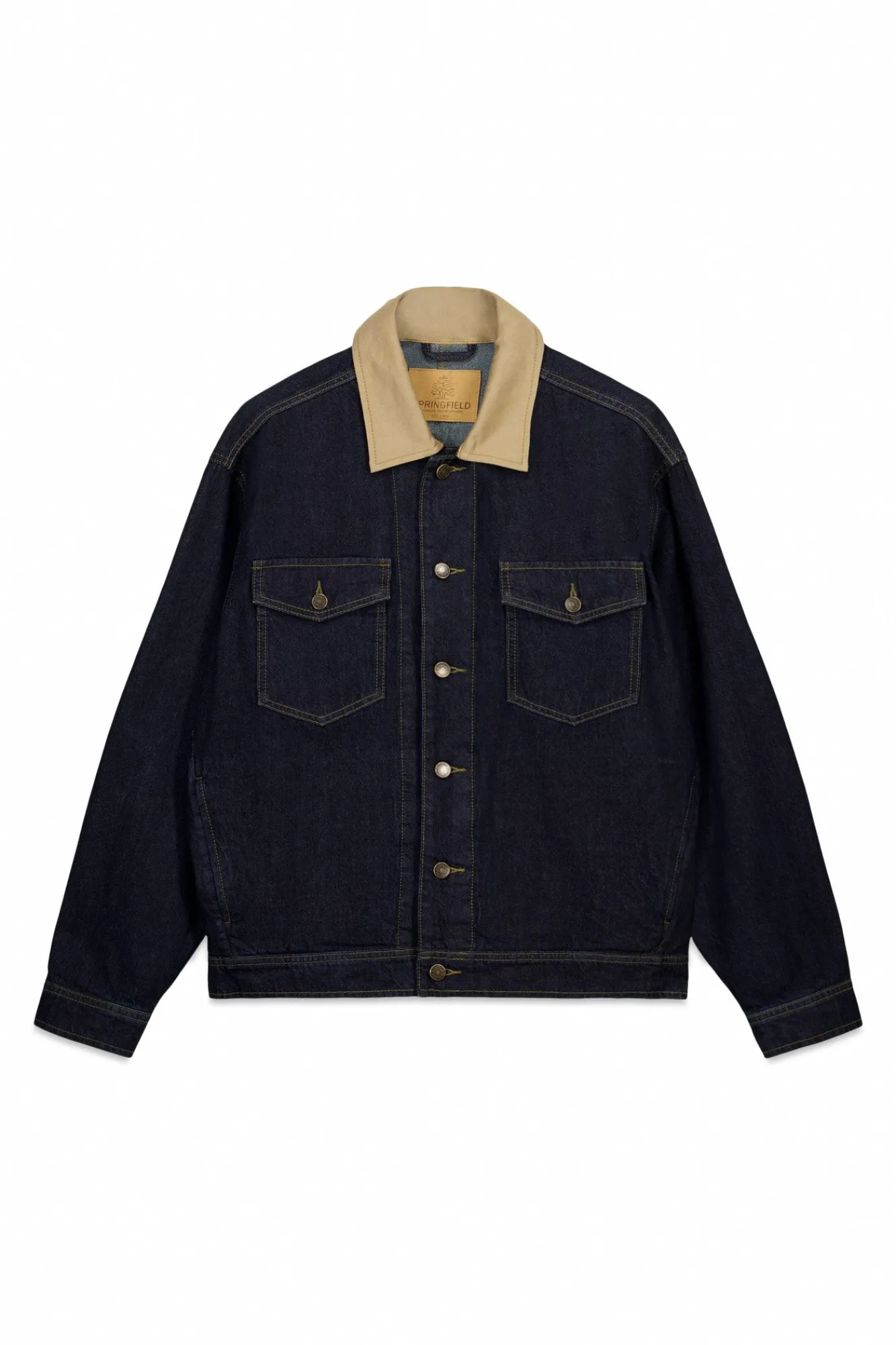 Discount Springfield Veste en jean oversize avec col contrasté bleu