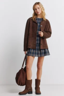Discount Springfield Veste simili daim poches vison