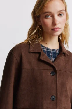 Discount Springfield Veste simili daim poches vison